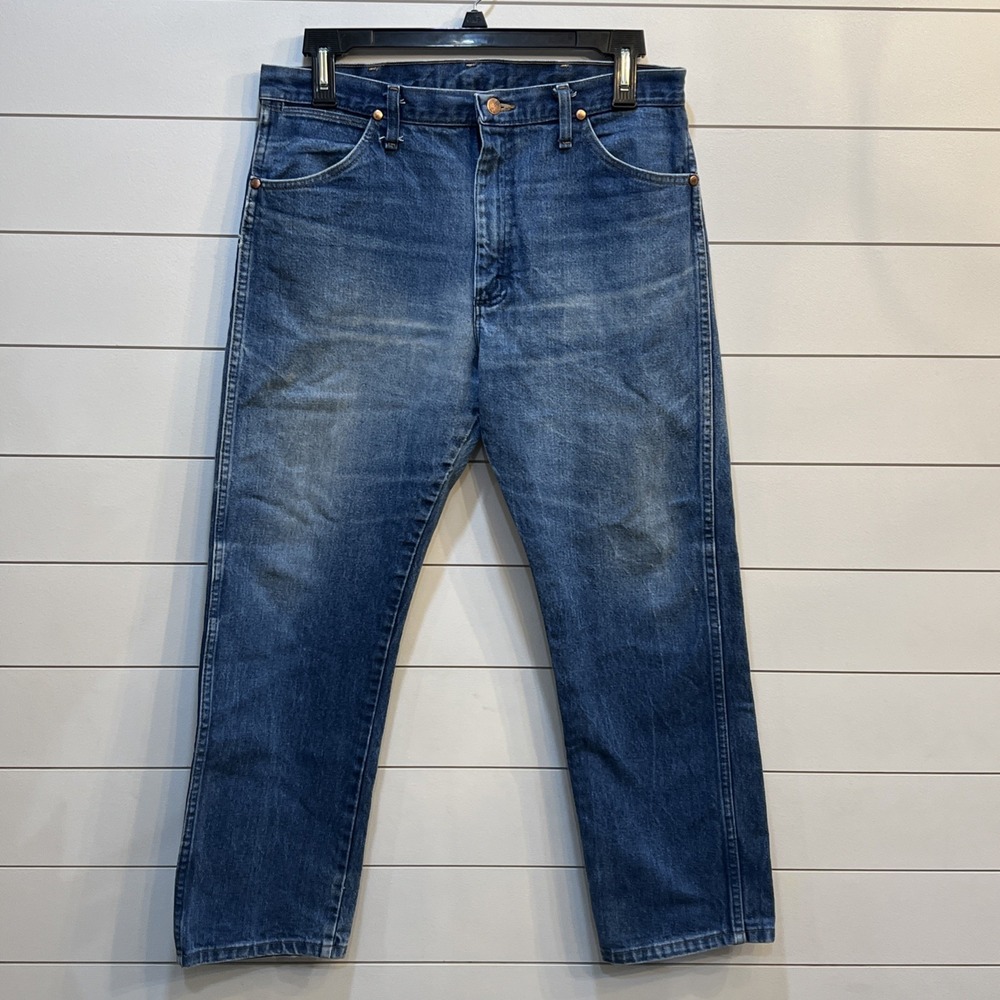 Wrangler Jeans Mens 36 Fits 35x27.5"  13MWZ Cowboy Cut Distressed Western